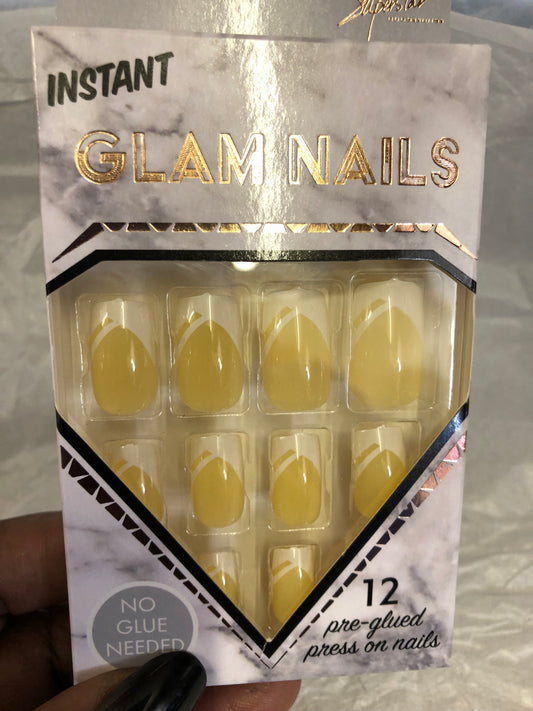 Instant Glam Nails "New Arrivals" 12 Per-Glued Press On Nails No Glue Needed