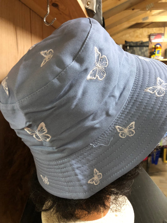 Embroidered Reversiable Butterfly Bucket Hat Only1 Left Thanks For Your Purchase.