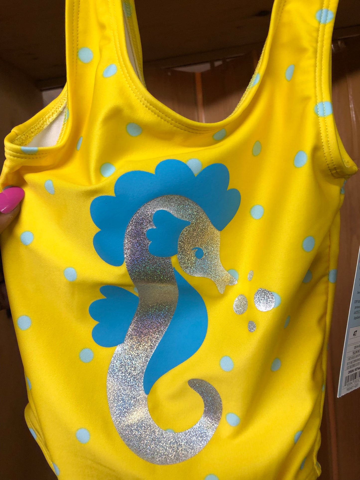 Toddler Girls One Piece Swimsuit Size 4-T By: Cat & Jack Color Yellow "New Arrival"