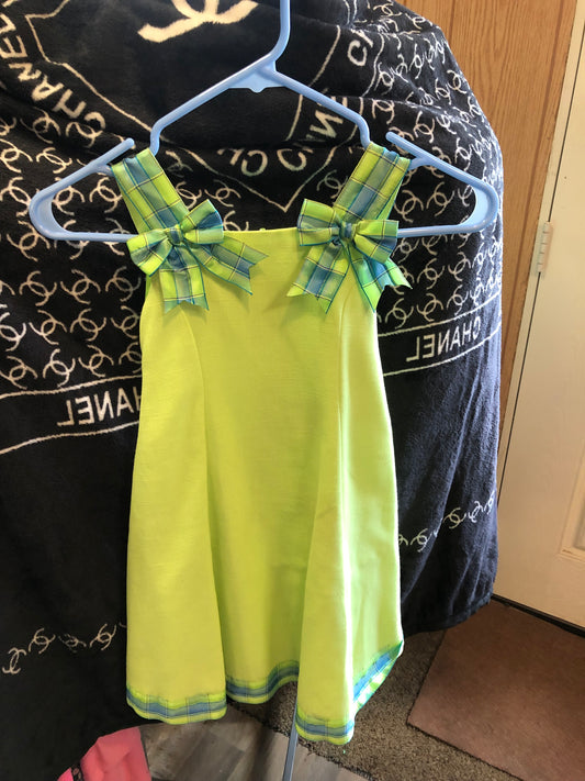 Girls T-Strap Dress Size 5 By: Bonnie Jean Color Pale Green
