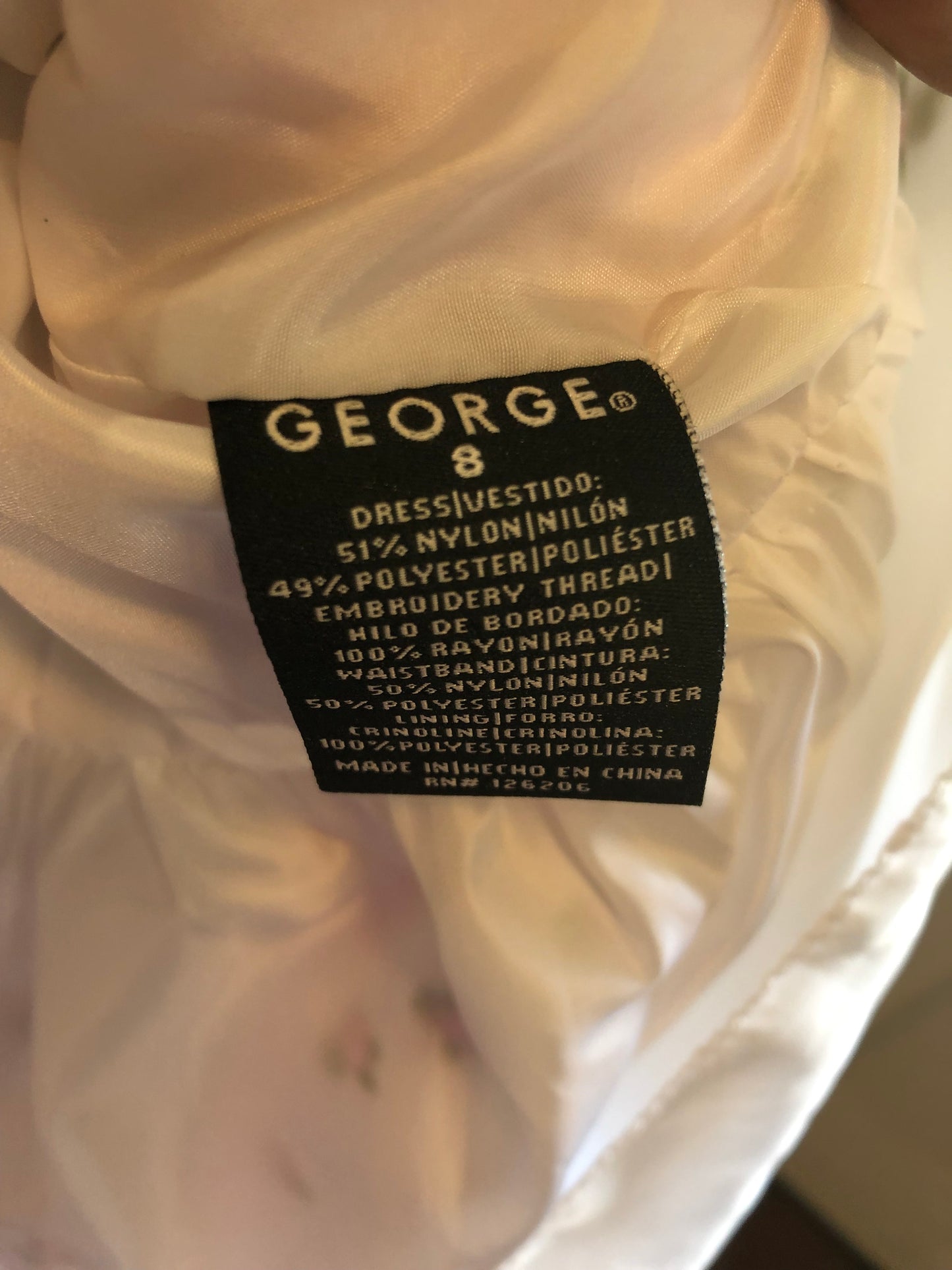 Girls Beatuiful Dress Size 8 By George Button Back Closure