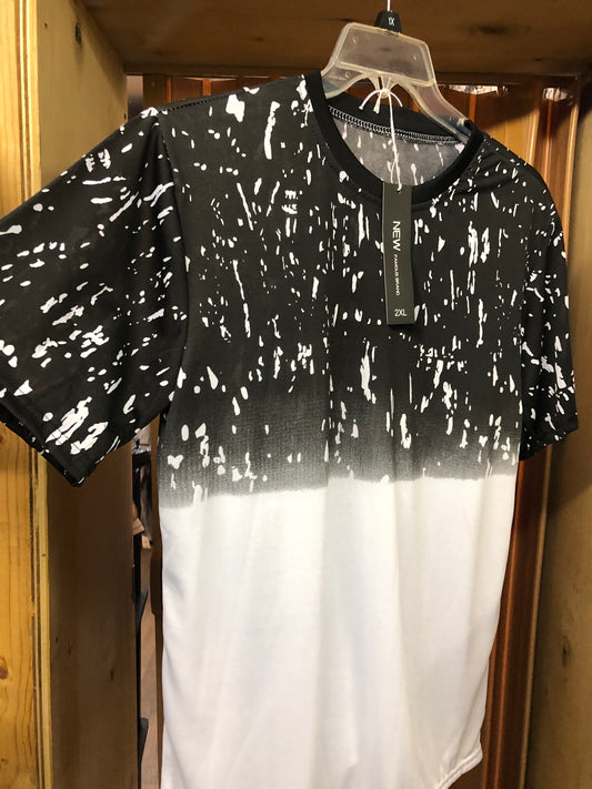 Men Fashiom 2Piece Short Set Size 2XL Black/White Drip"On Sale Now"